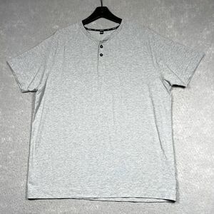 Public Rec Shirt Mens XXL Gray Henley Stretch Tee Short Sleeve Casual Preppy